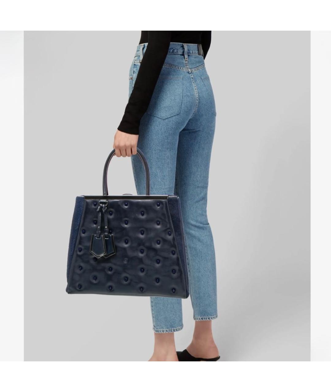 FENDI Темно-синяя сумка тоут, фото 7