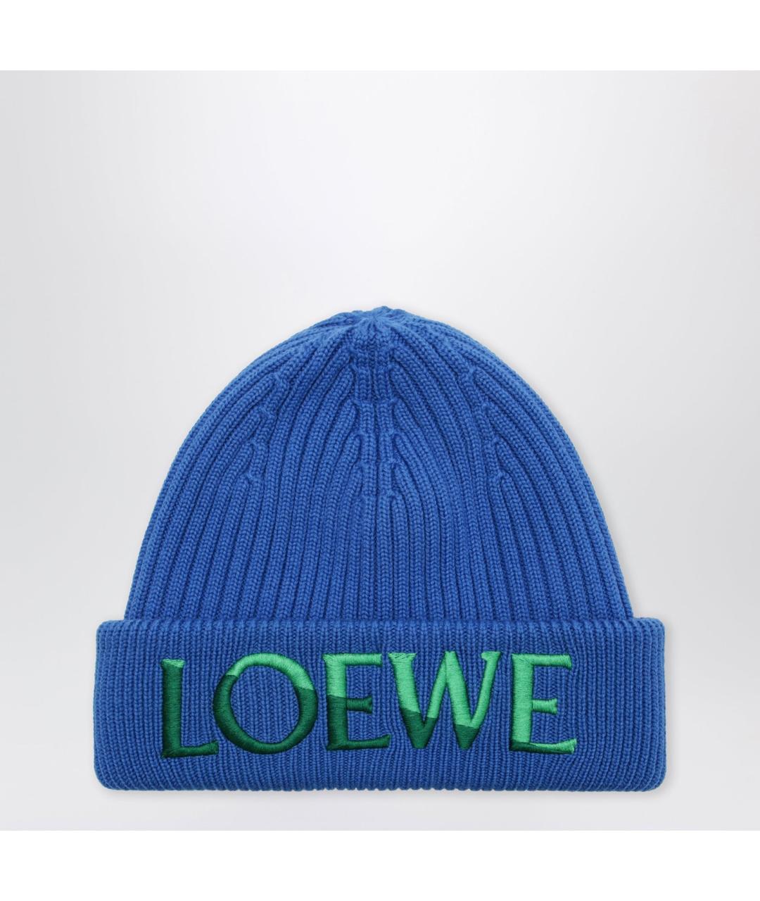 LOEWE Синяя шерстяная шапка, фото 3