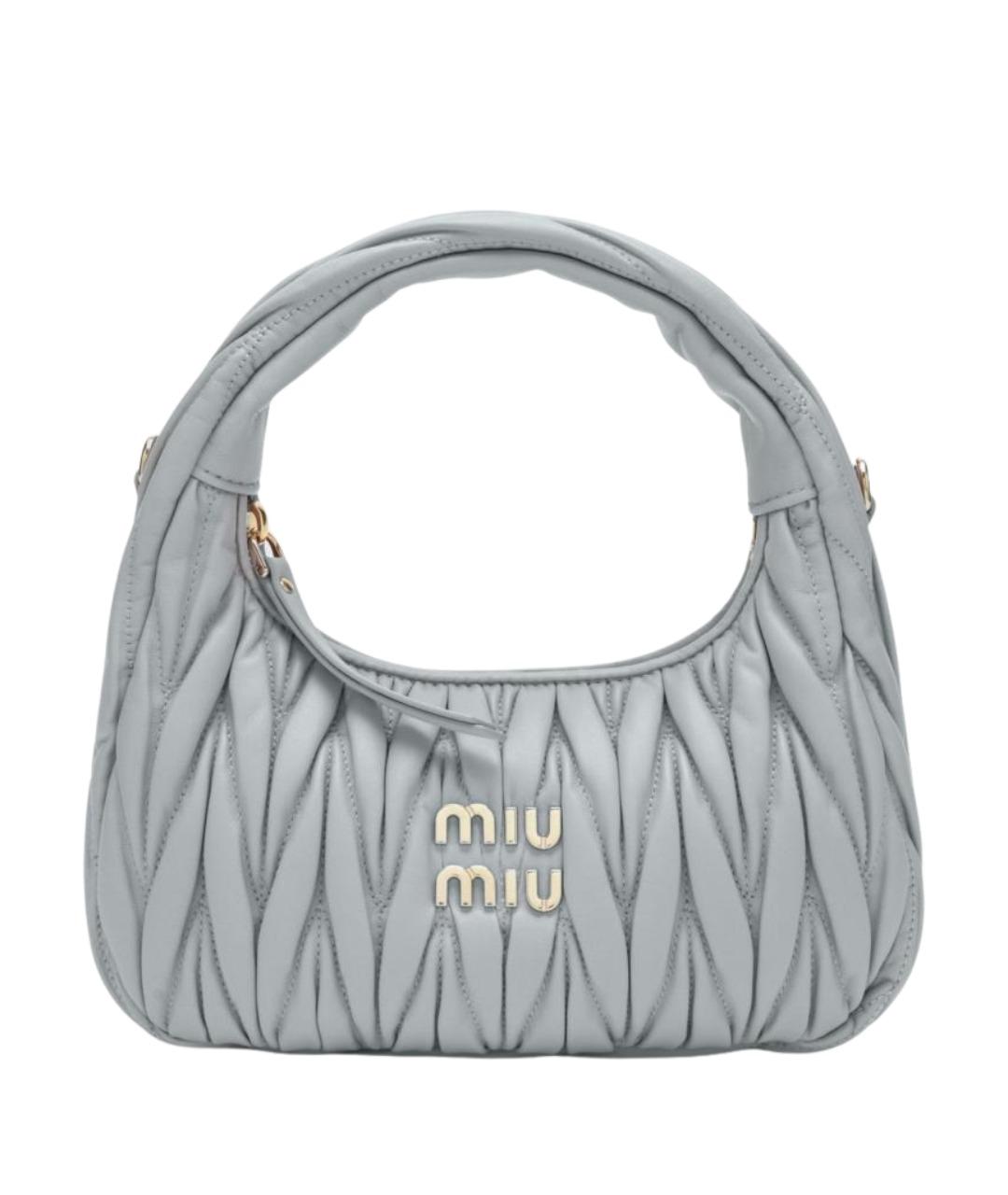 MIU MIU Серая кожаная сумка через плечо, фото 1