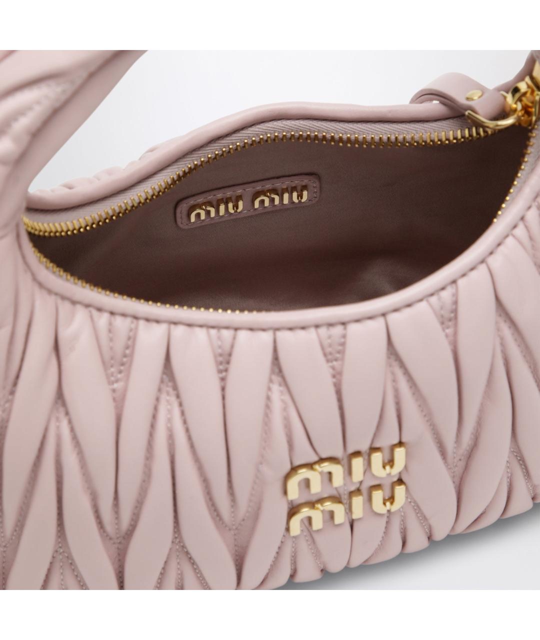 MIU MIU Розовая кожаная сумка через плечо, фото 2