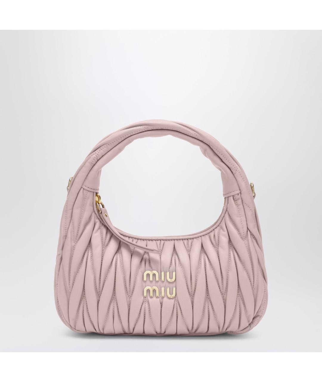 MIU MIU Розовая кожаная сумка через плечо, фото 3