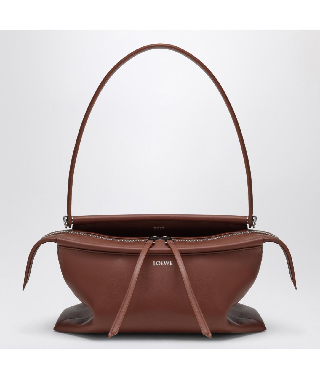LOEWE Коричневая кожаная сумка через плечо, фото 3
