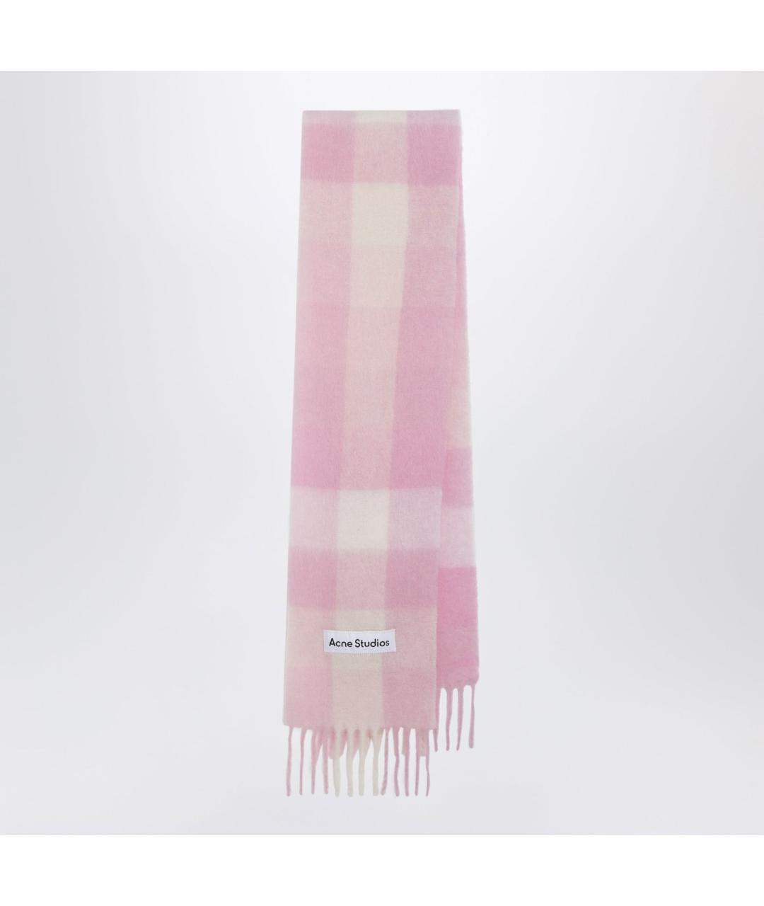 ACNE STUDIOS Розовый шерстяной шарф, фото 3