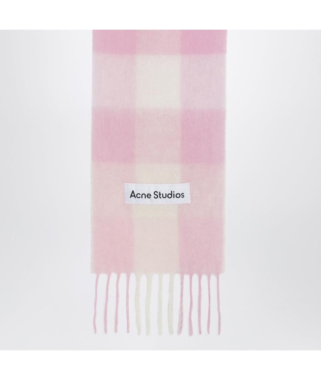 ACNE STUDIOS Розовый шерстяной шарф, фото 2