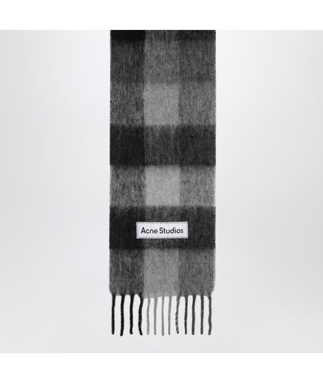ACNE STUDIOS Серый шерстяной шарф, фото 2