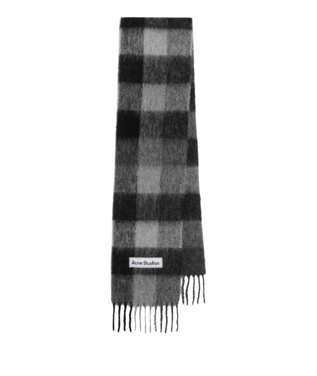 ACNE STUDIOS Серый шерстяной шарф, фото 1