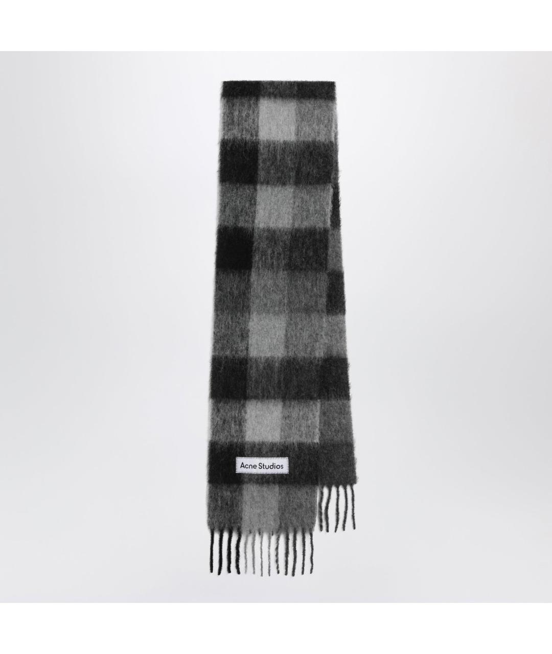 ACNE STUDIOS Серый шерстяной шарф, фото 3