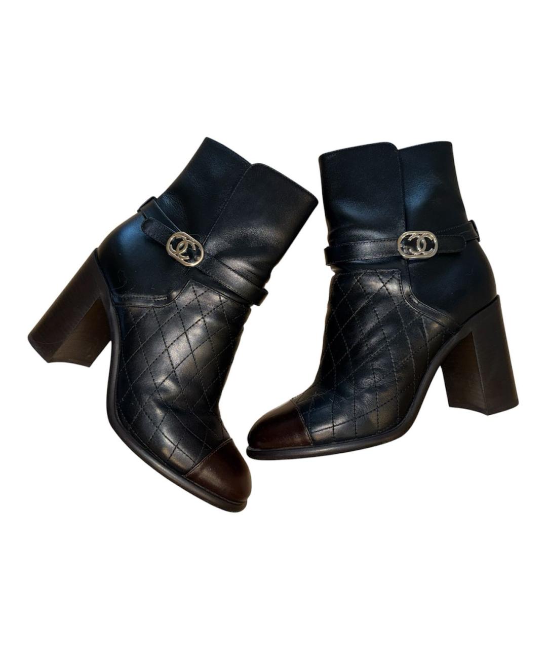 CHANEL Черные кожаные полусапоги, фото 3