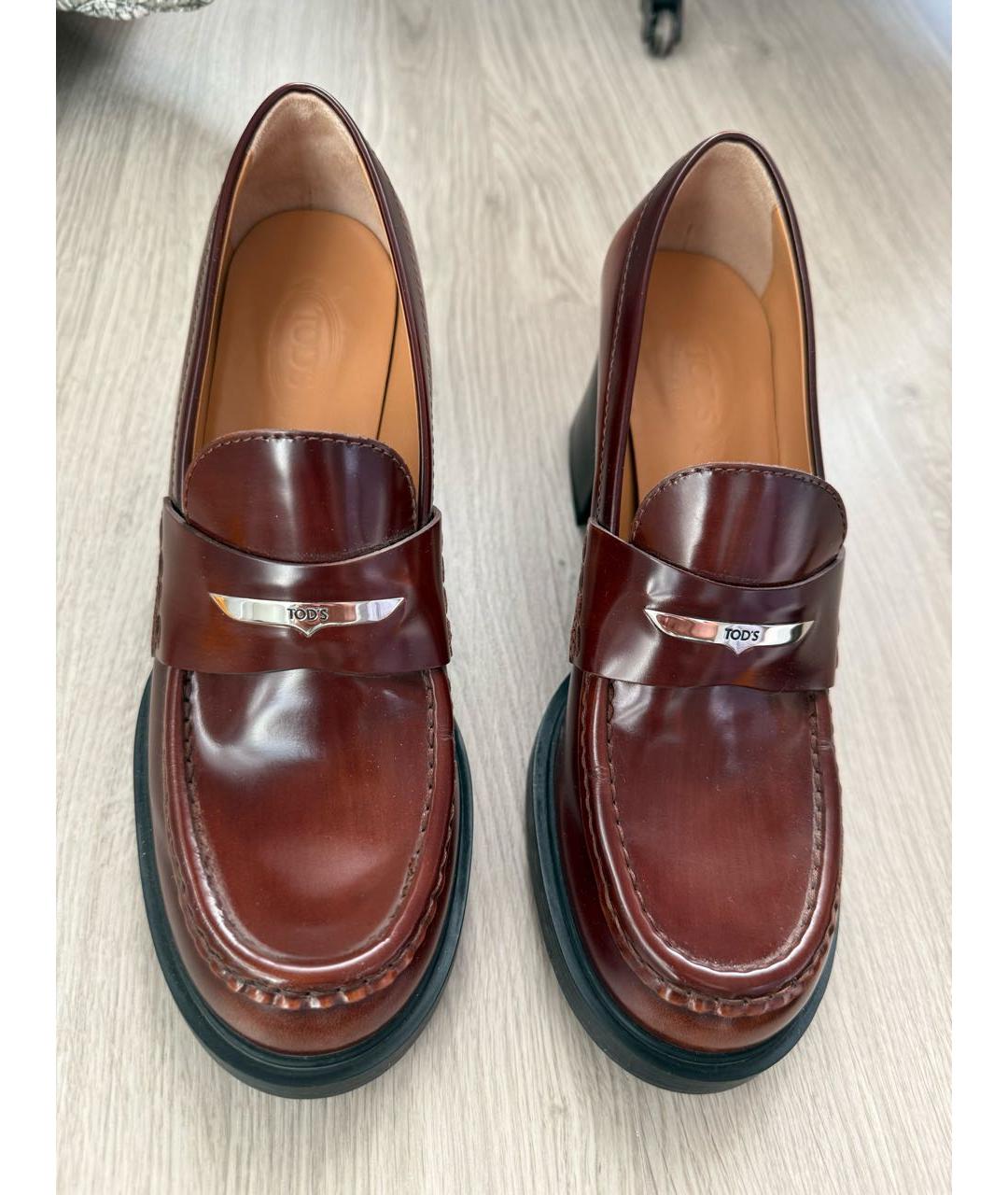 TOD'S Коричневые кожаные мокасины, фото 2