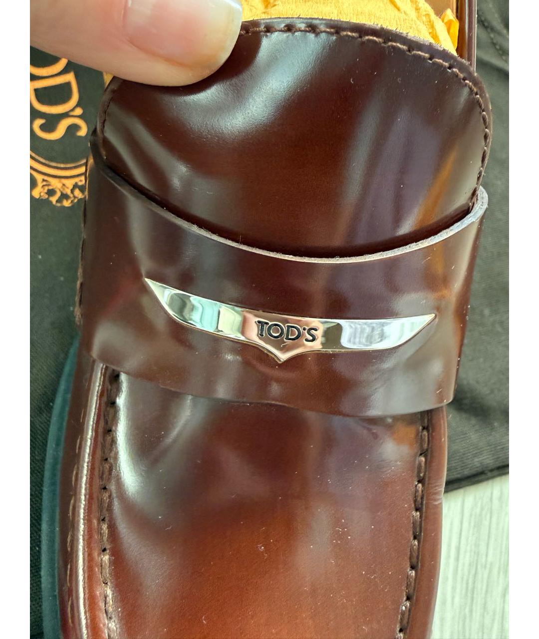 TOD'S Коричневые кожаные мокасины, фото 3