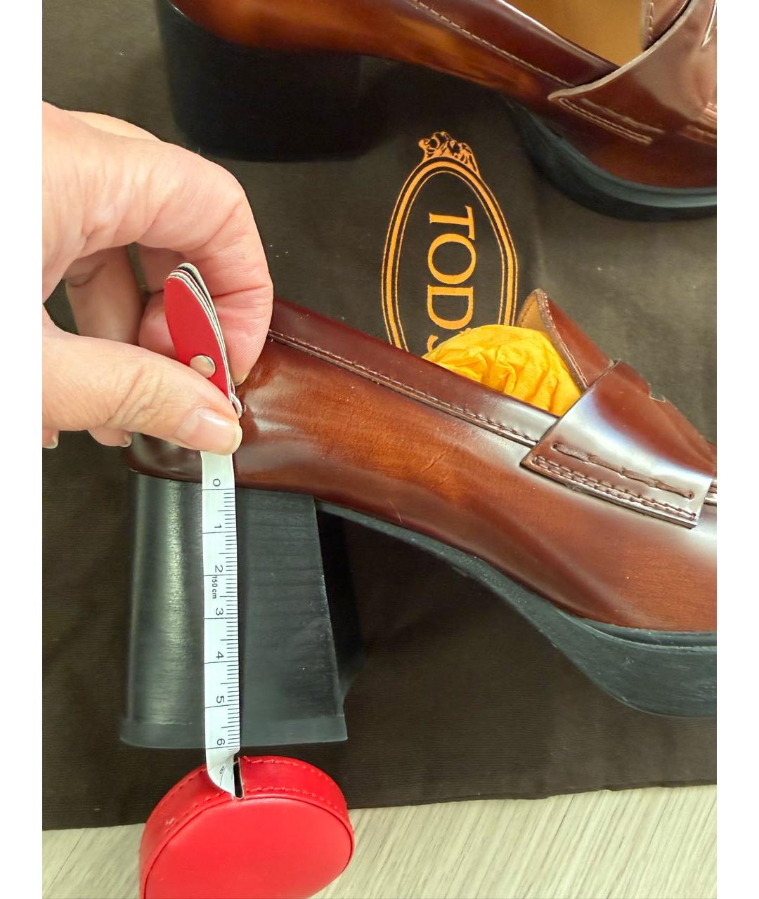 TOD'S Коричневые кожаные мокасины, фото 6