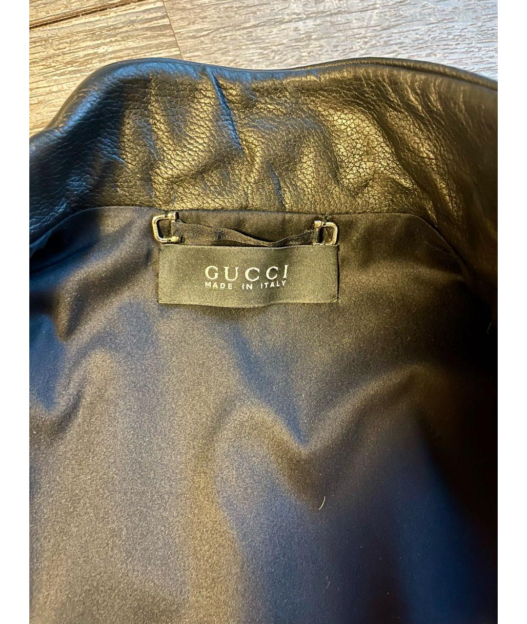 GUCCI Черная кожаная куртка, фото 3
