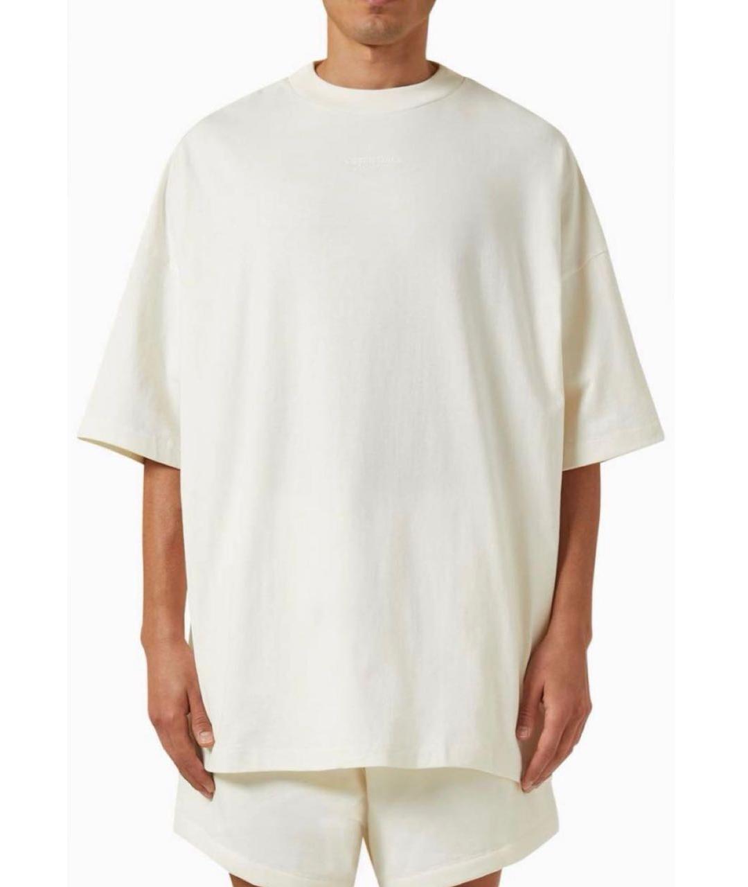 FEAR OF GOD ESSENTIALS Бежевая хлопковая футболка, фото 4