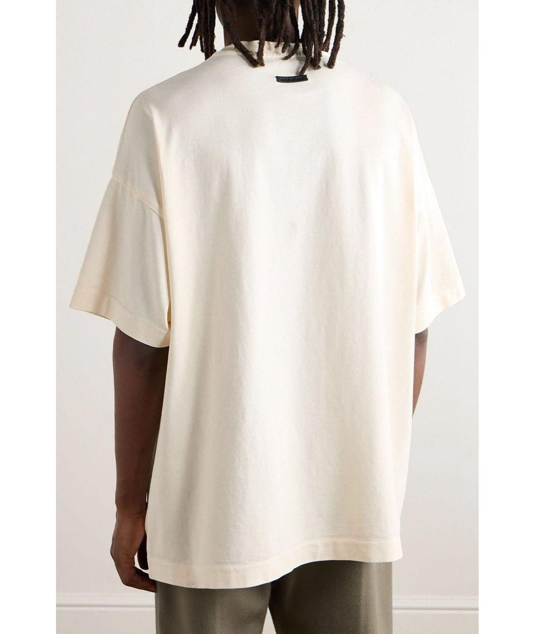 FEAR OF GOD ESSENTIALS Бежевая хлопковая футболка, фото 3