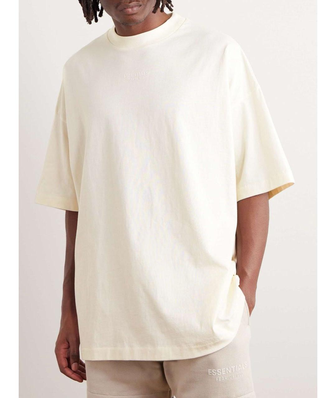 FEAR OF GOD ESSENTIALS Бежевая хлопковая футболка, фото 2