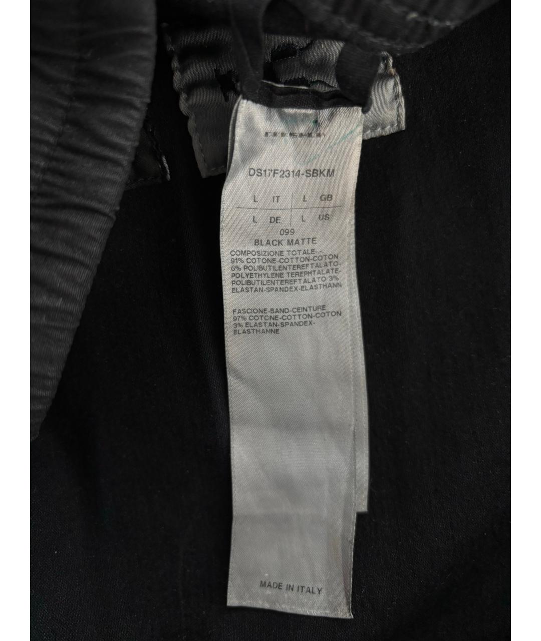 RICK OWENS Черные хлопко-эластановые брюки узкие, фото 5