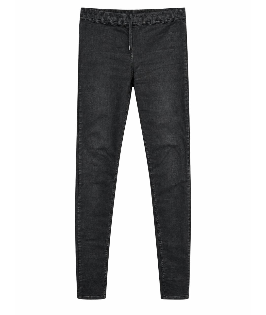 RICK OWENS Черные хлопко-эластановые брюки узкие, фото 1