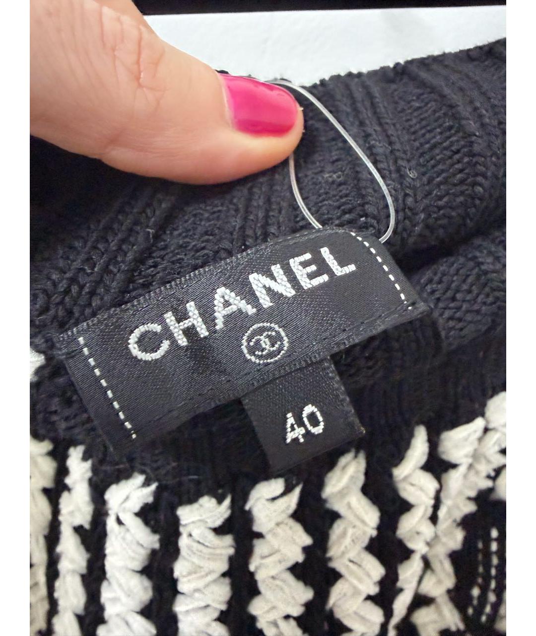CHANEL Черная хлопковая юбка мини, фото 3