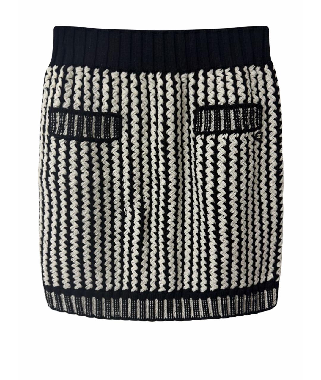 CHANEL Черная хлопковая юбка мини, фото 1