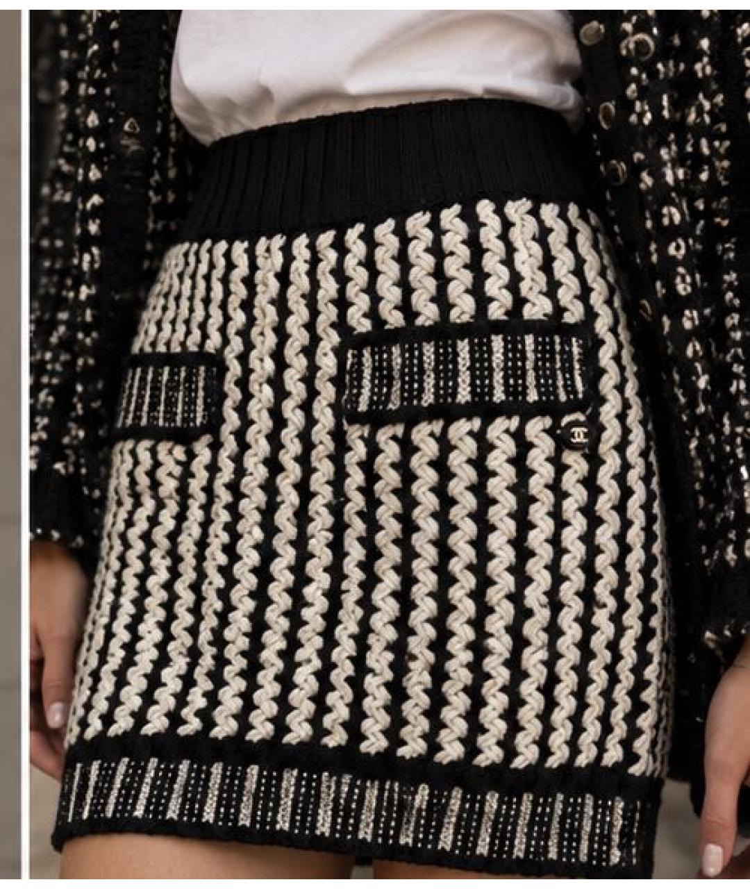 CHANEL Черная хлопковая юбка мини, фото 6