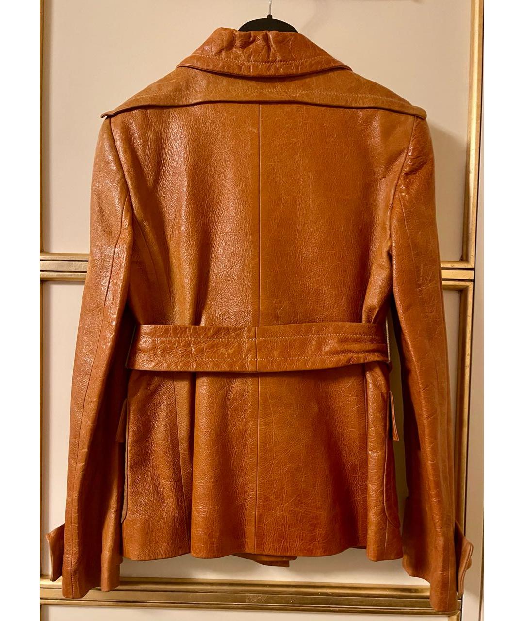 GIVENCHY Оранжевая кожаная куртка, фото 2