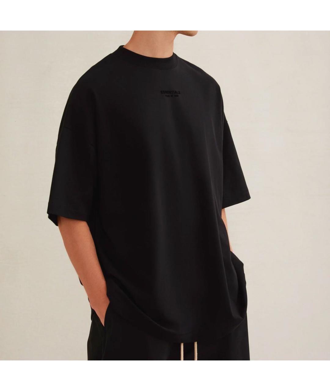 FEAR OF GOD ESSENTIALS Черная хлопковая футболка, фото 2