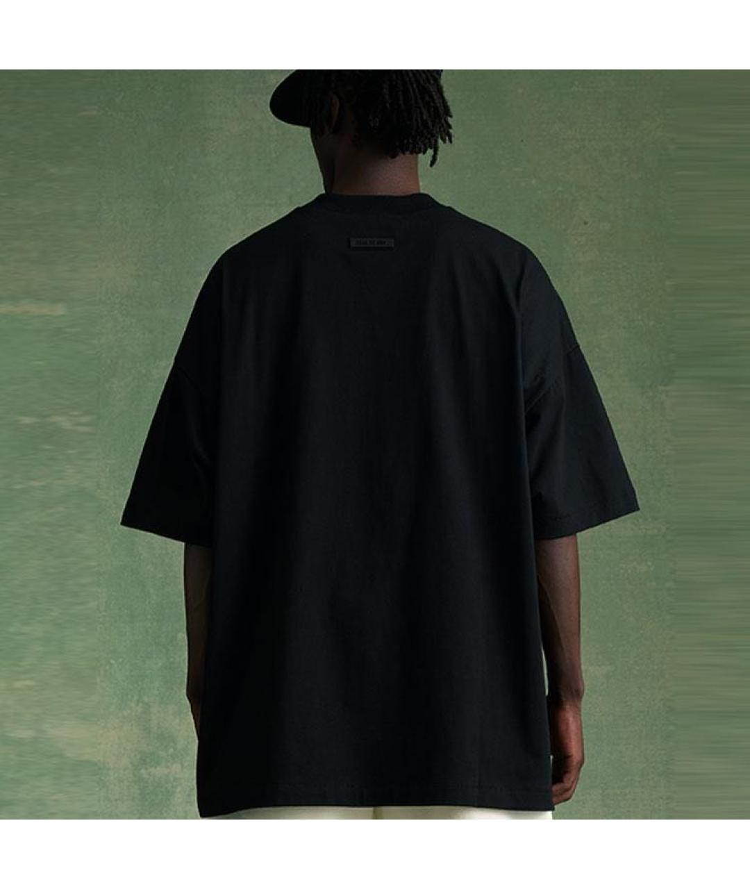 FEAR OF GOD ESSENTIALS Черная хлопковая футболка, фото 4