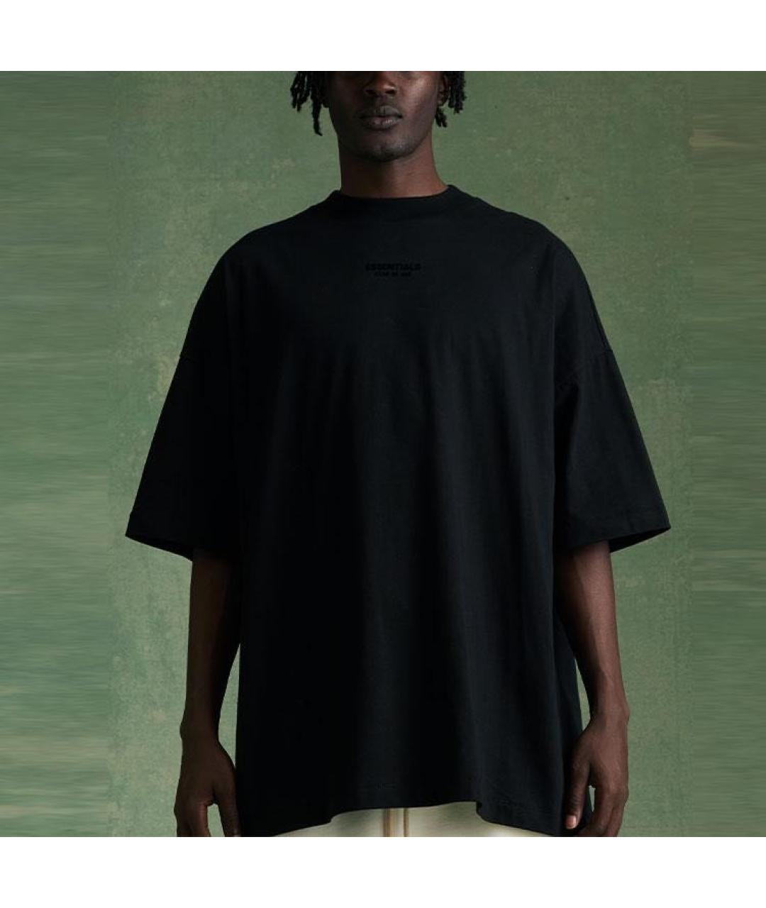 FEAR OF GOD ESSENTIALS Черная хлопковая футболка, фото 3