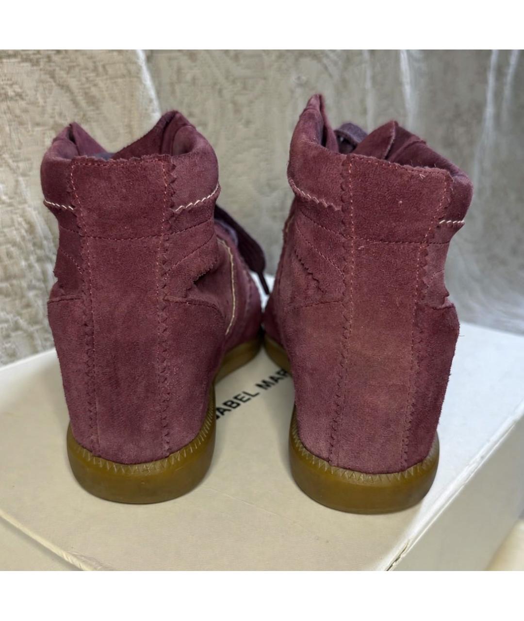ISABEL MARANT Бордовые замшевые кеды, фото 3