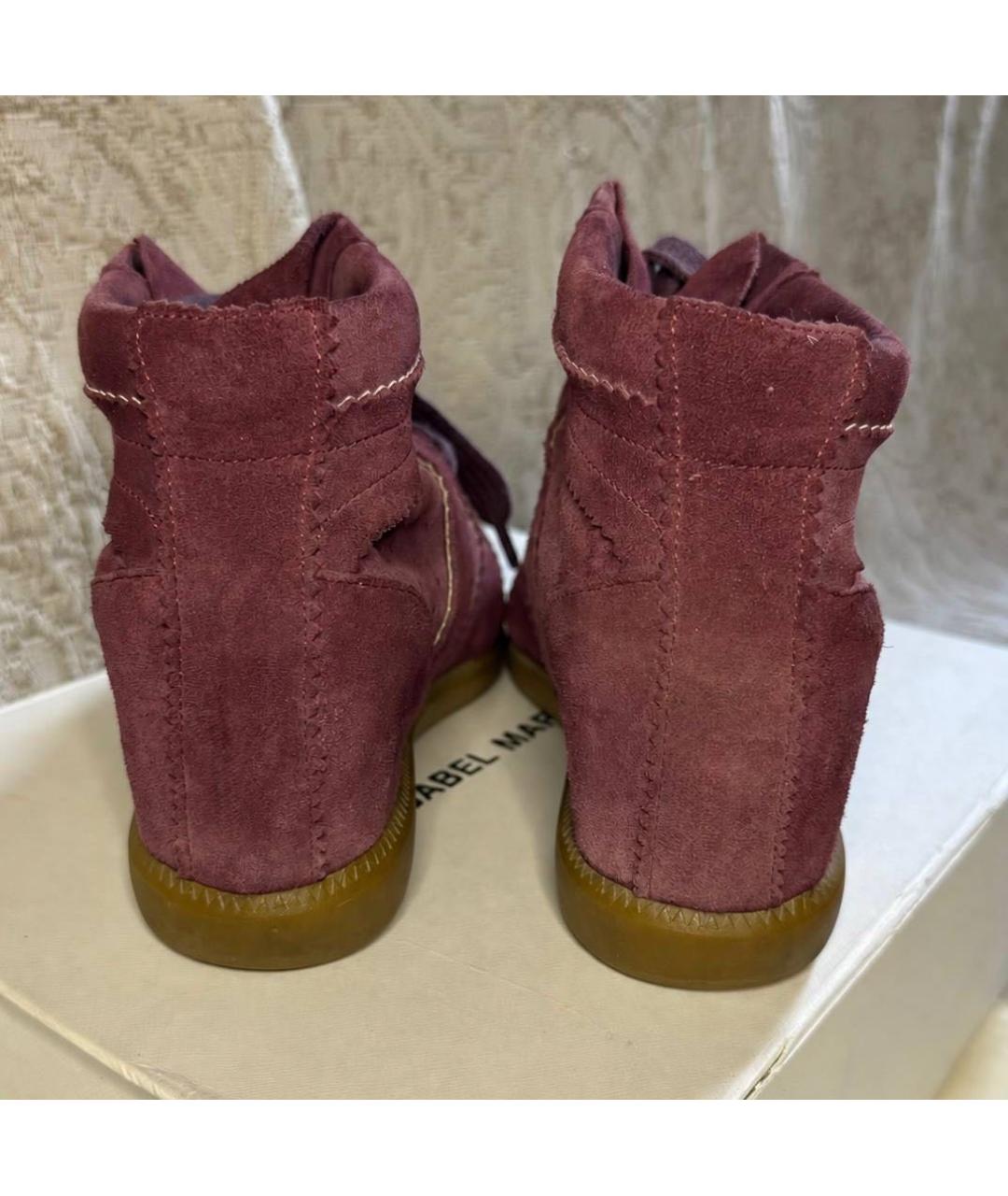 ISABEL MARANT Бордовые замшевые кеды, фото 6