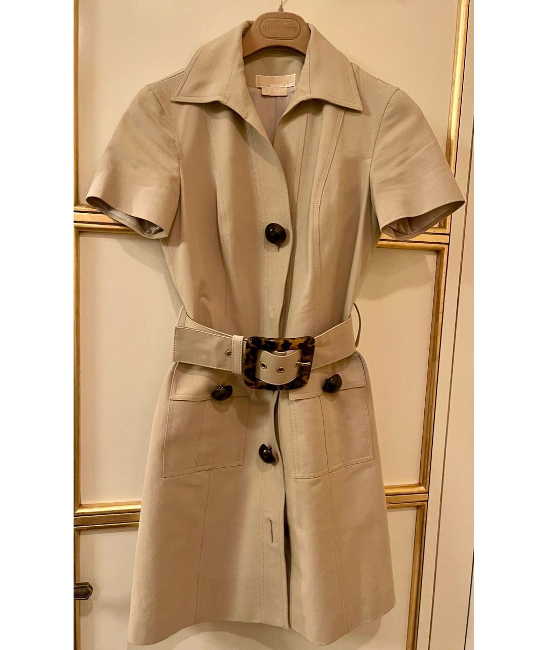MICHAEL KORS Бежевое хлопковое платье, фото 6