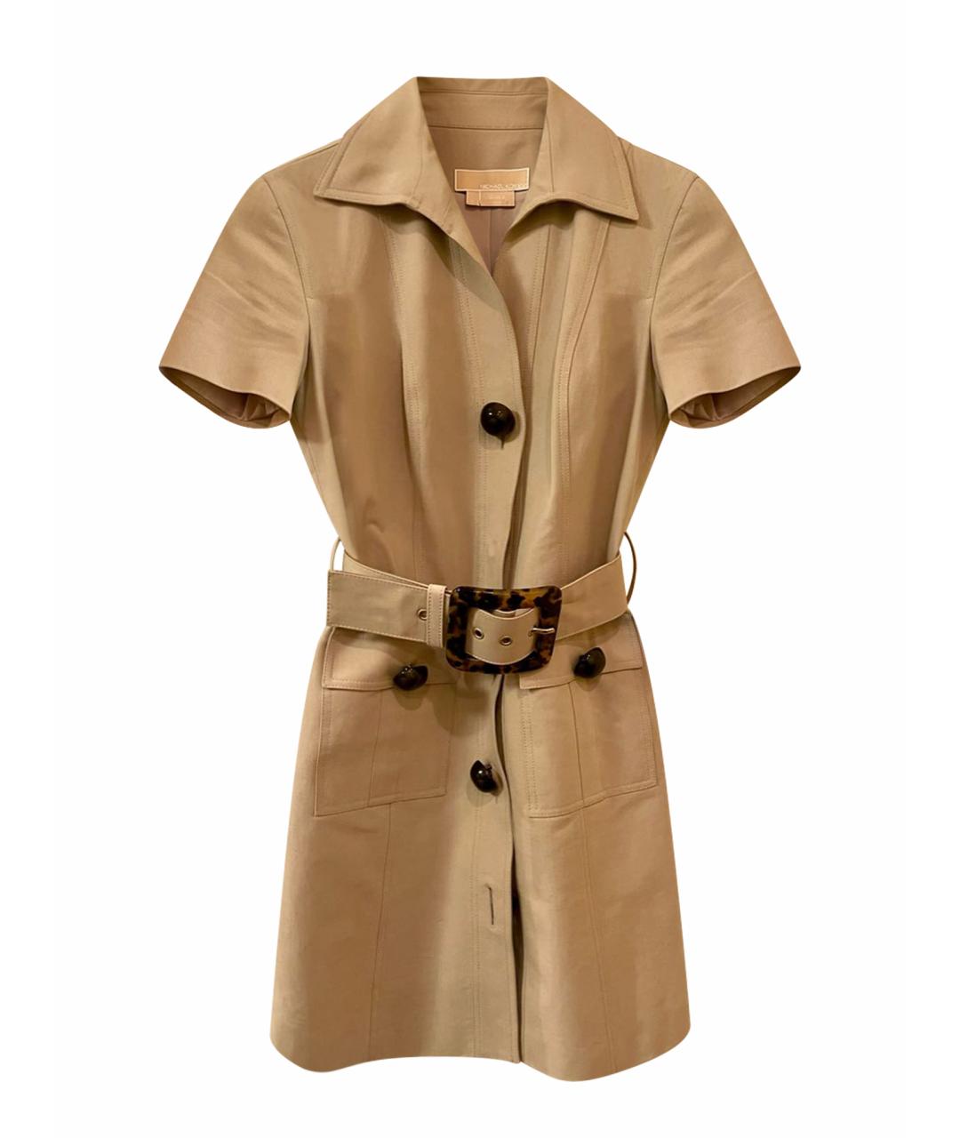 MICHAEL KORS Бежевое хлопковое платье, фото 1