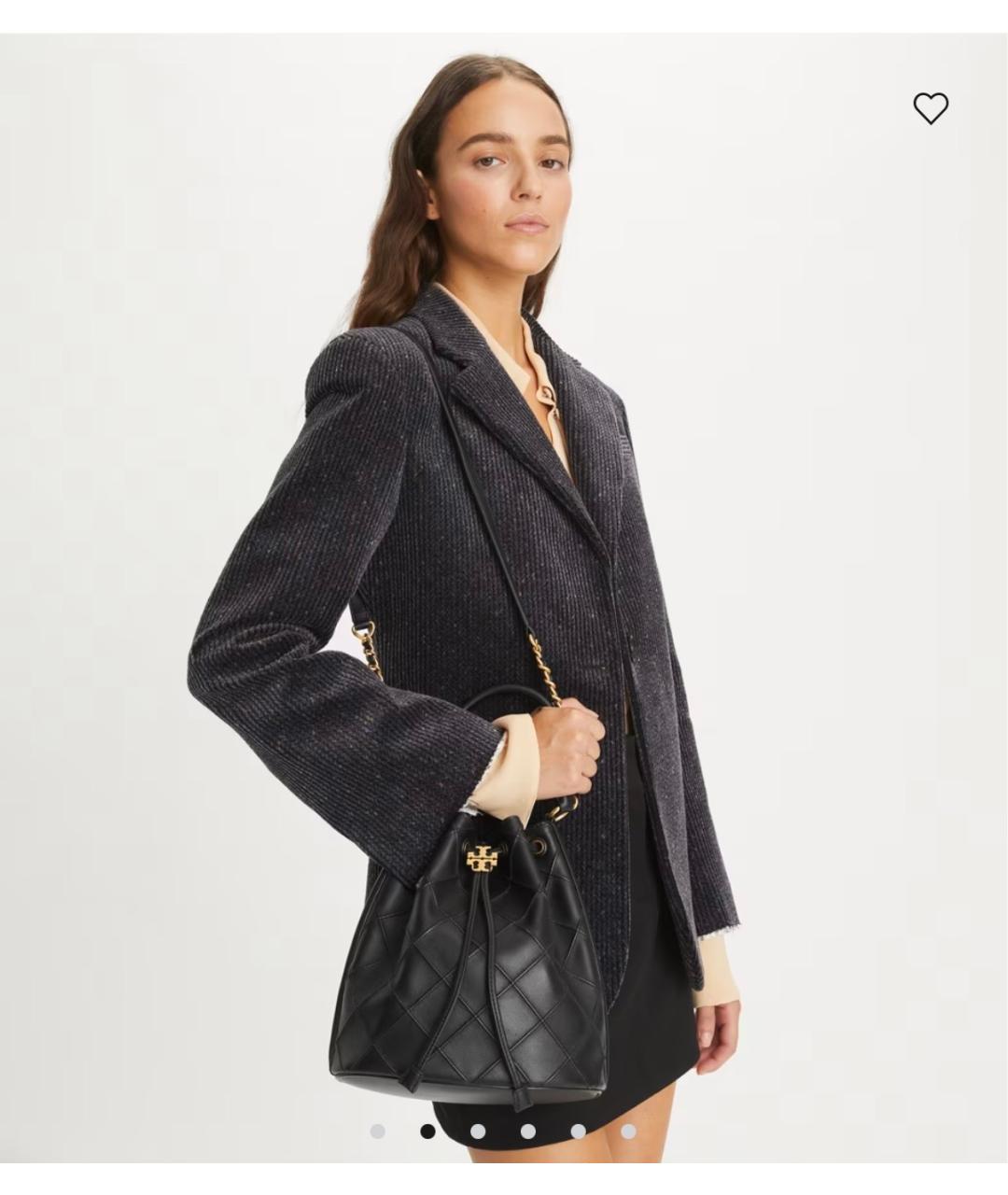 TORY BURCH Черная кожаная сумка тоут, фото 4