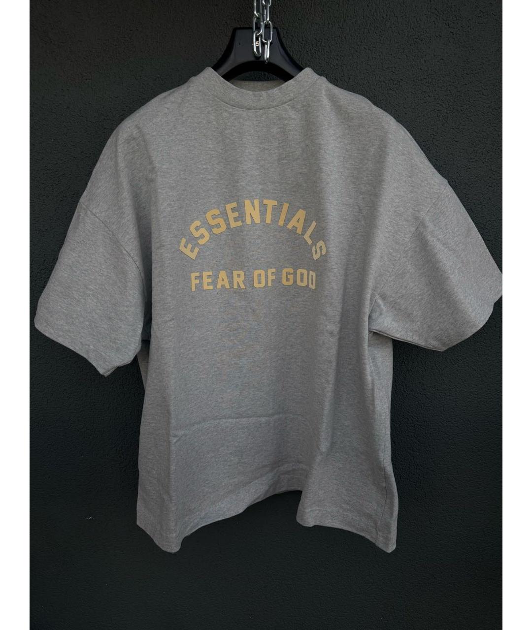 FEAR OF GOD ESSENTIALS Серая хлопковая футболка, фото 6