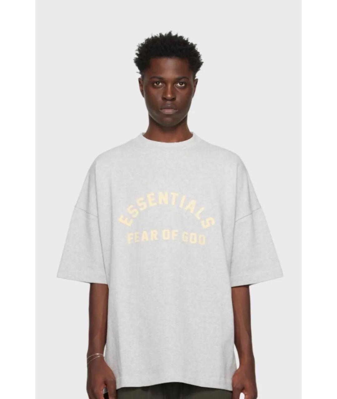 FEAR OF GOD ESSENTIALS Серая хлопковая футболка, фото 2