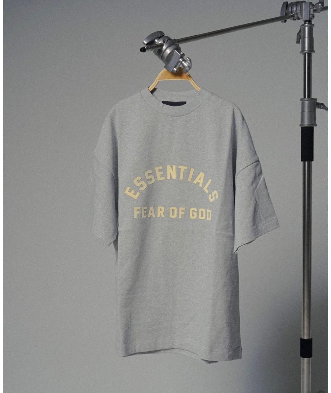 FEAR OF GOD ESSENTIALS Серая хлопковая футболка, фото 8