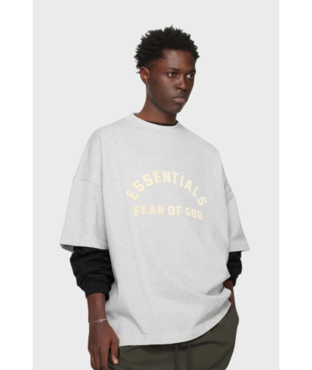FEAR OF GOD ESSENTIALS Серая хлопковая футболка, фото 3