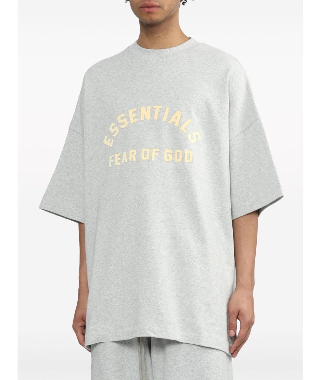 FEAR OF GOD ESSENTIALS Серая хлопковая футболка, фото 4