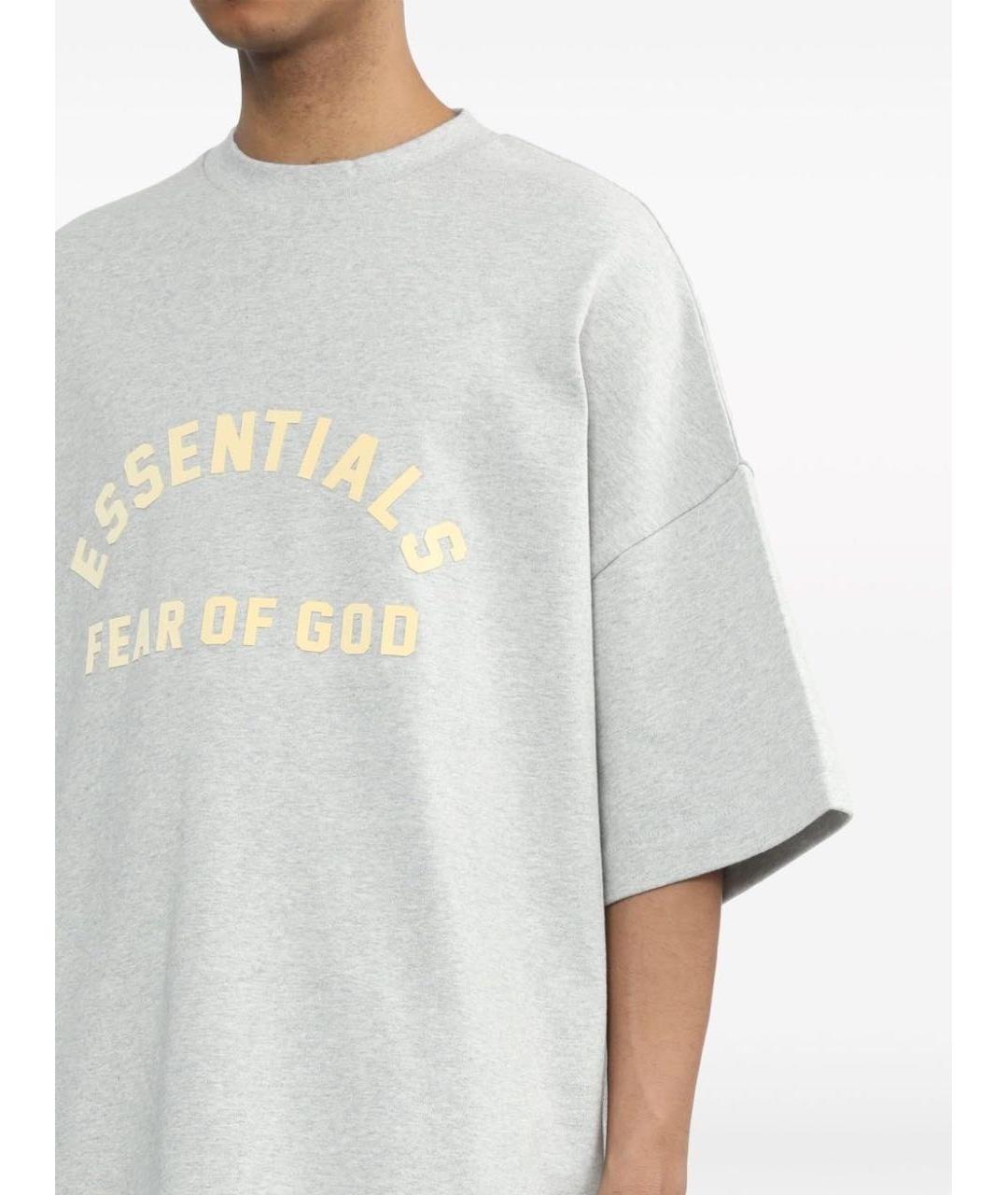FEAR OF GOD ESSENTIALS Серая хлопковая футболка, фото 5