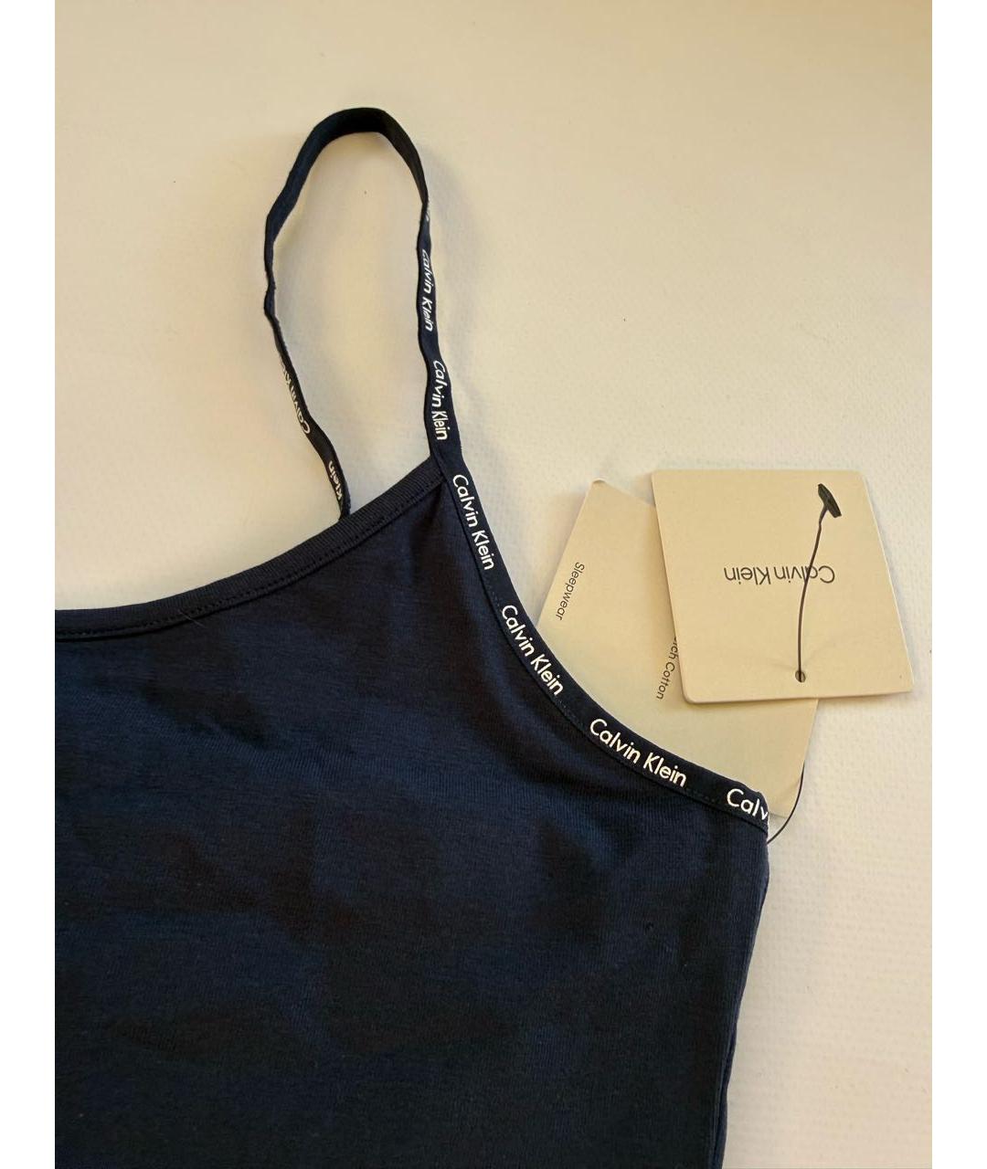 CALVIN KLEIN Темно-синяя хлопко-эластановая пижама, фото 3