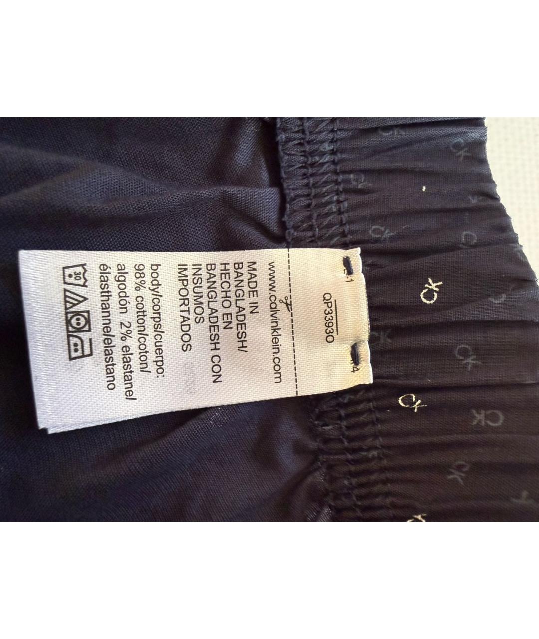 CALVIN KLEIN Темно-синяя хлопко-эластановая пижама, фото 5