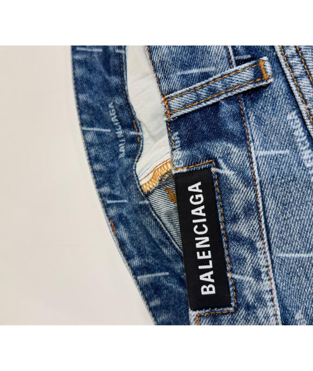 BALENCIAGA Синие прямые джинсы, фото 4