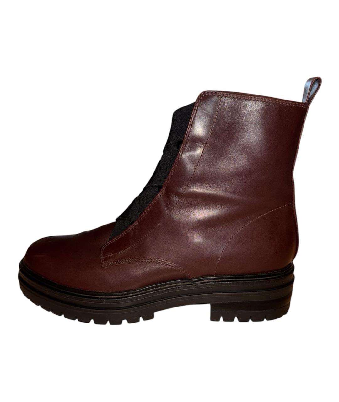 GIANVITO ROSSI Бордовые кожаные ботинки, фото 9