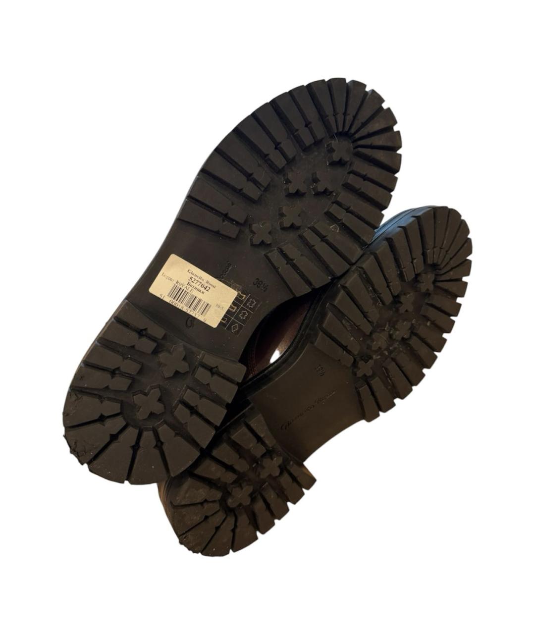 GIANVITO ROSSI Бордовые кожаные ботинки, фото 6