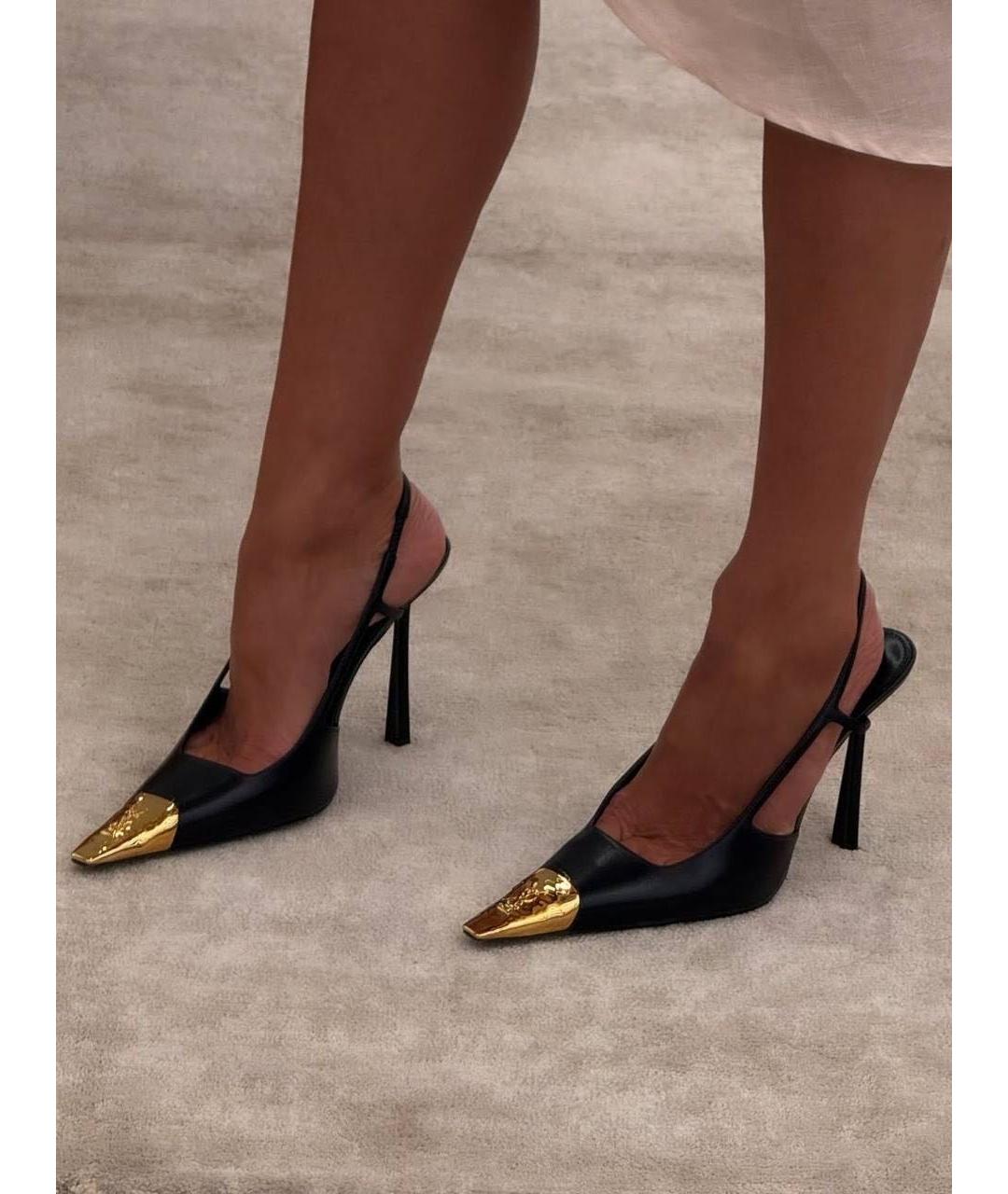 SAINT LAURENT Черные кожаные туфли, фото 3
