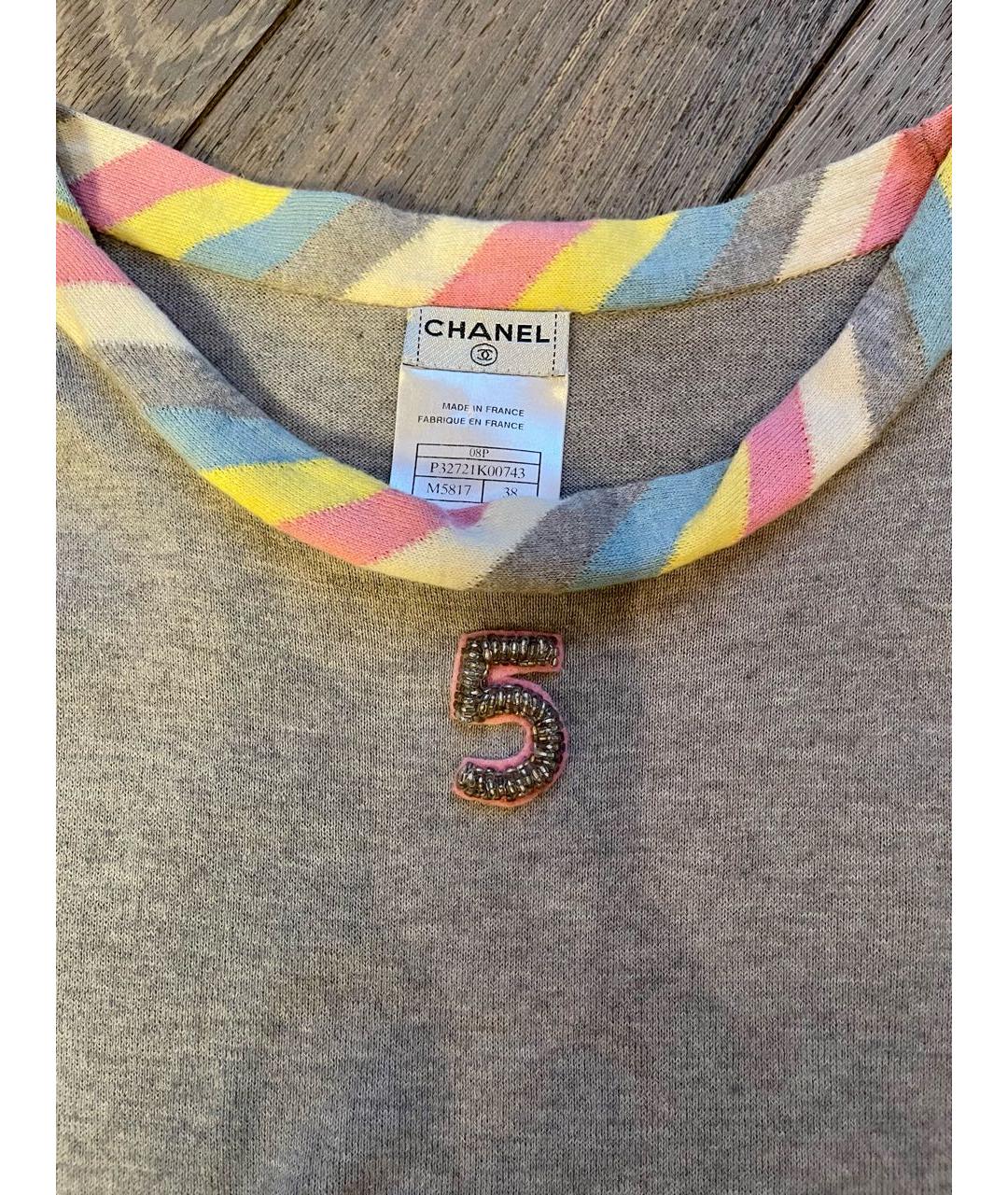 CHANEL Серое хлопковое платье, фото 3