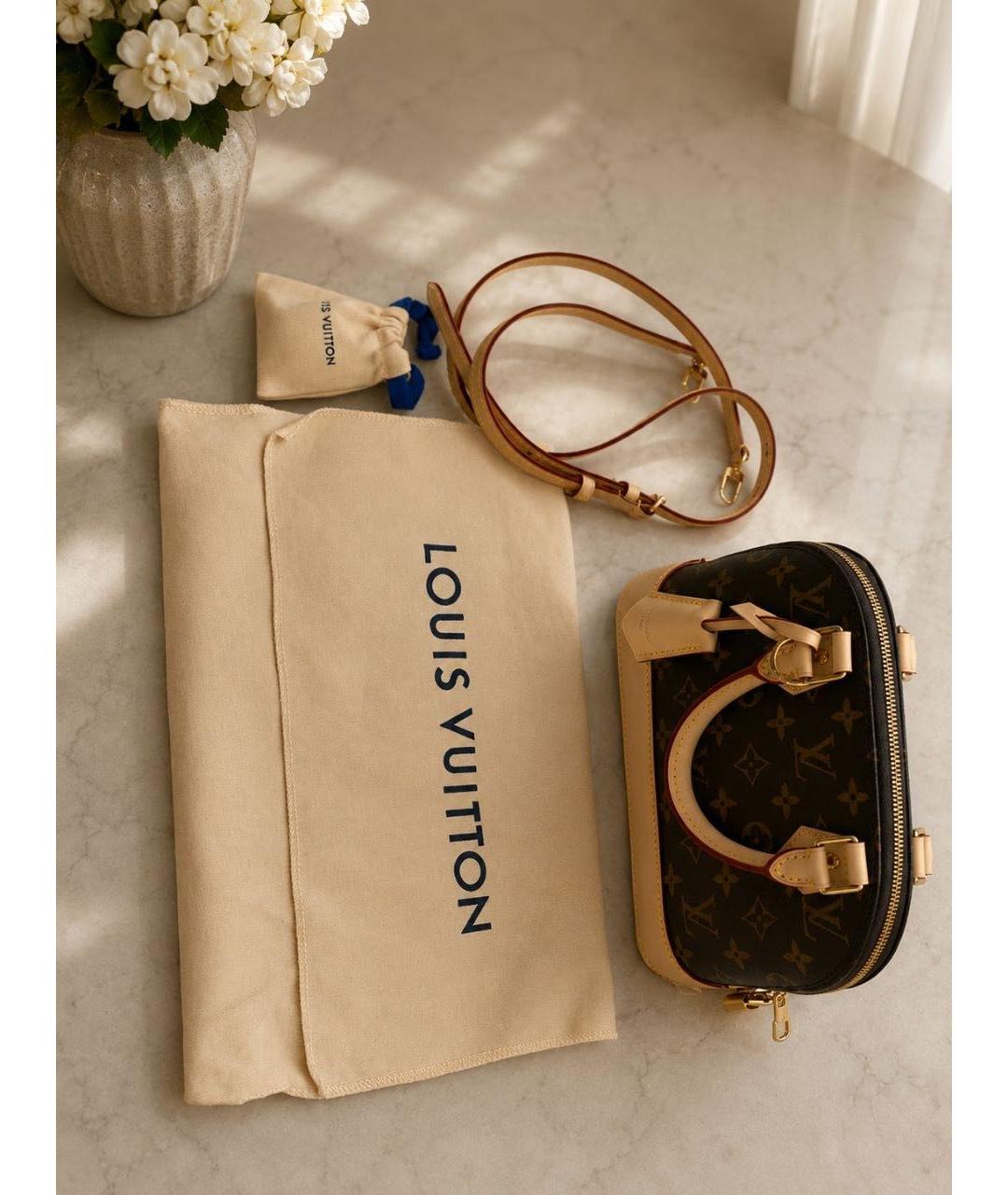 LOUIS VUITTON Коричневая сумка с короткими ручками из канвы, фото 2
