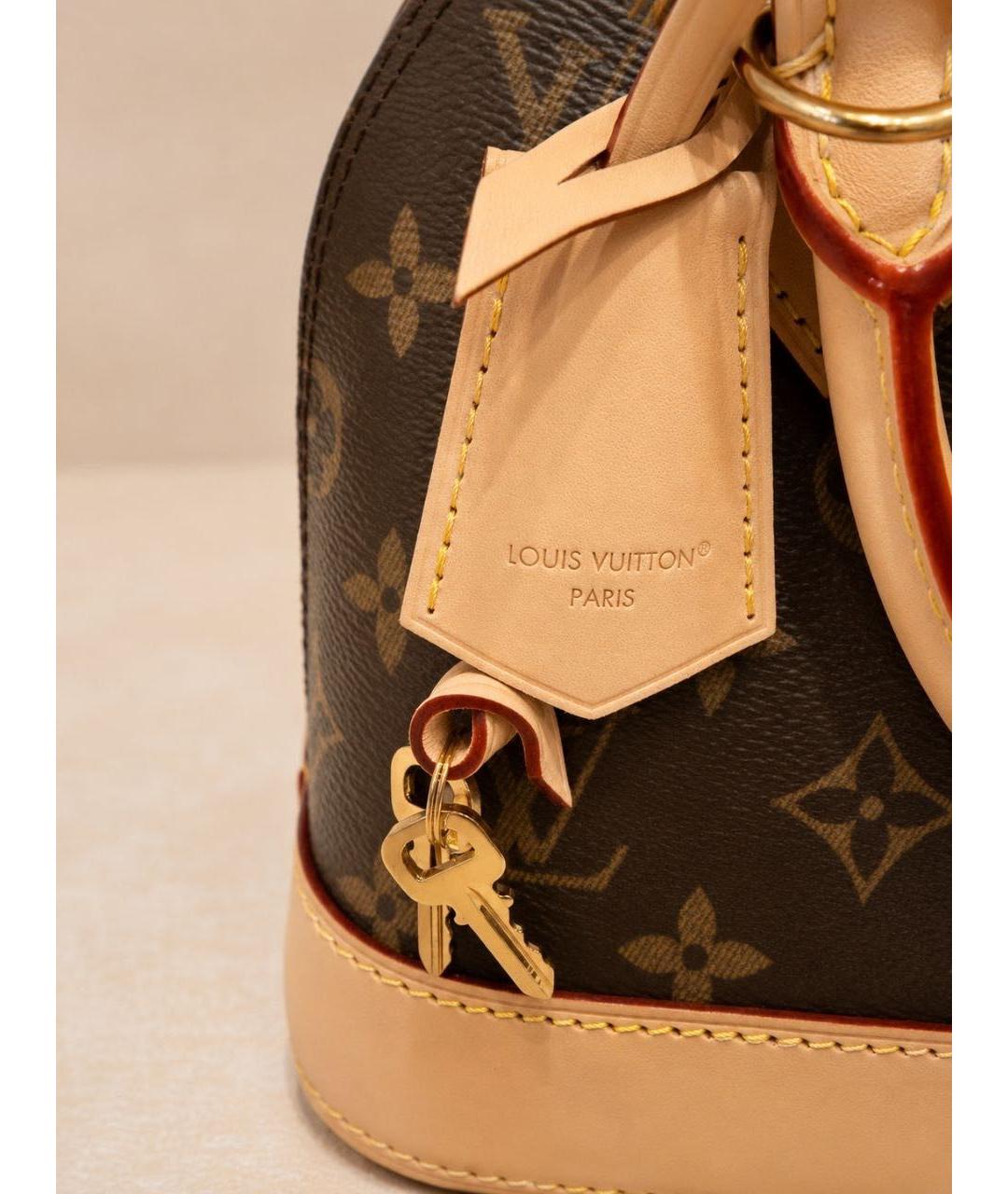 LOUIS VUITTON Коричневая сумка с короткими ручками из канвы, фото 4