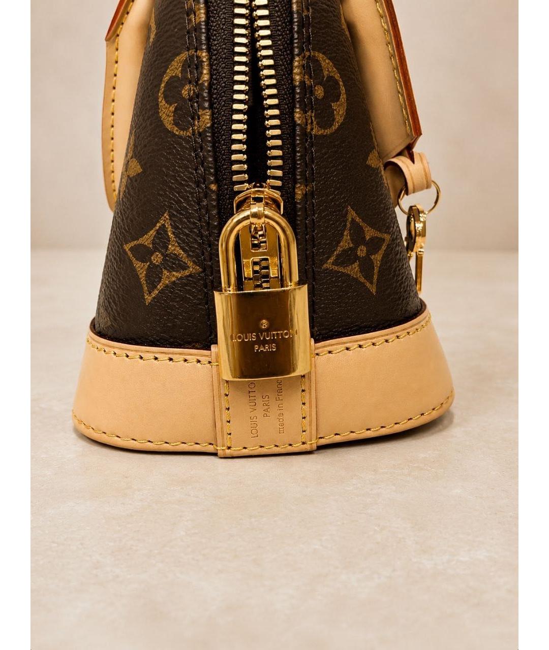 LOUIS VUITTON Коричневая сумка с короткими ручками из канвы, фото 3
