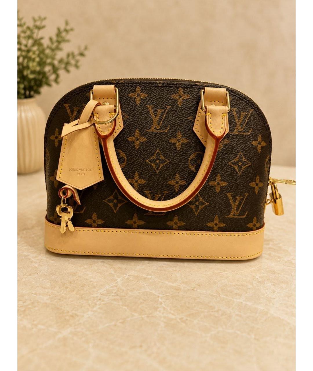LOUIS VUITTON Коричневая сумка с короткими ручками из канвы, фото 5
